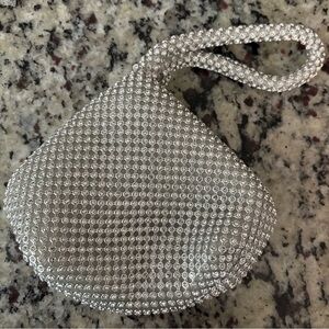 Elegant Silver Rhinestone Clutch party handbag